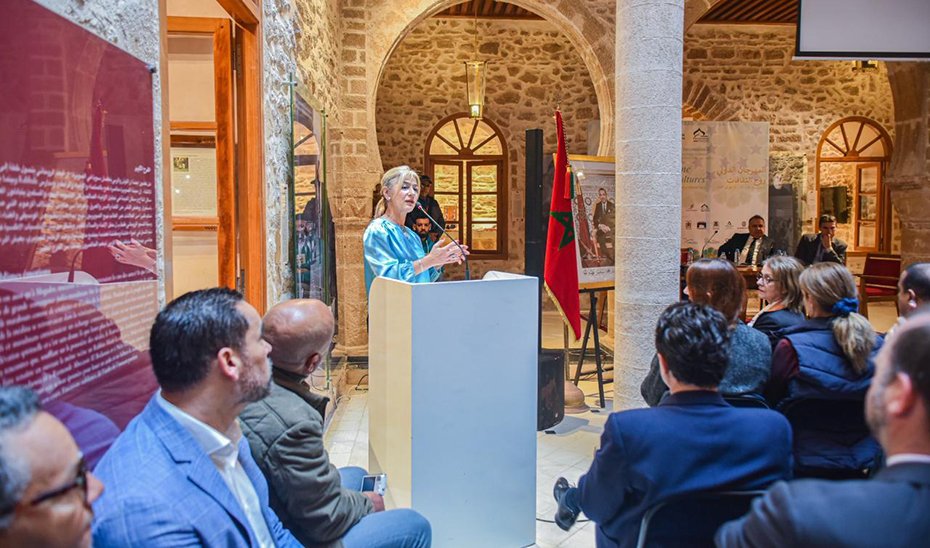 Patricia del Pozo, durante su intervención en la inauguración del festival organizado en la ciudad marroquí de Eussaouira.