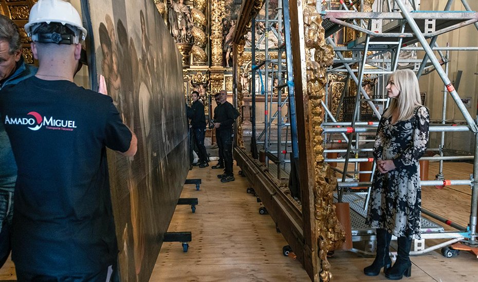 Patricia del Pozo asiste al desmontaje de las grandes obras del Hospital de la Santa Caridad.
