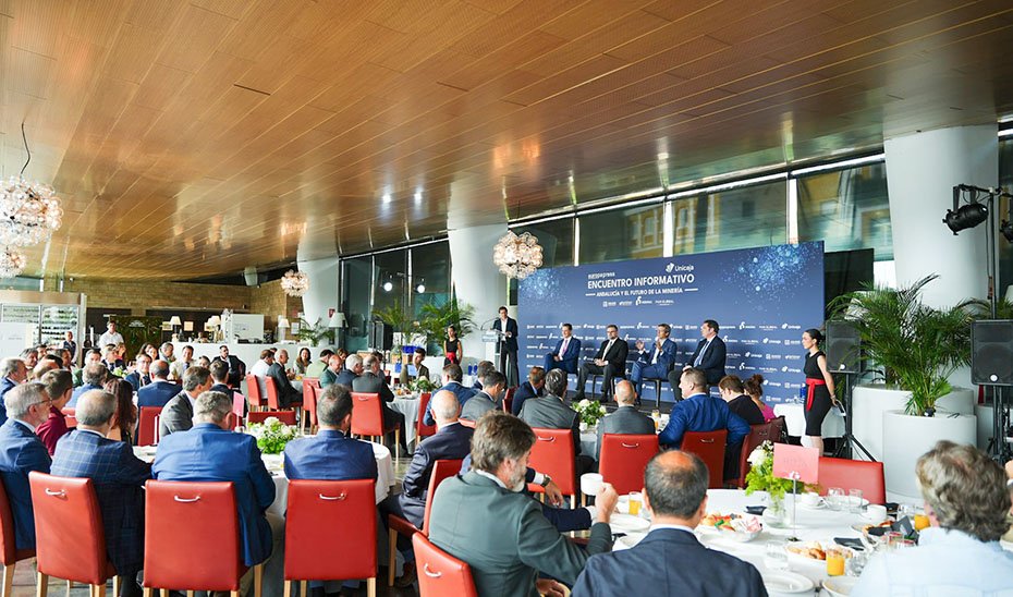 Moment of Minister Paradela's intervention at the mining event organized in Seville by Europa Press.