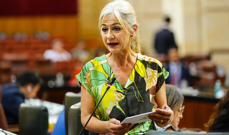 La consejera de Cultura, Patricia del Pozo, interviene en la sesión de control al Gobierno del Pleno del Parlamento andaluz.