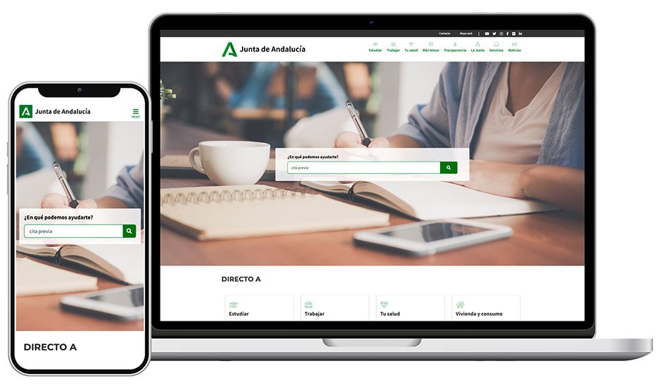 Portal web de la Junta de Andalucía.